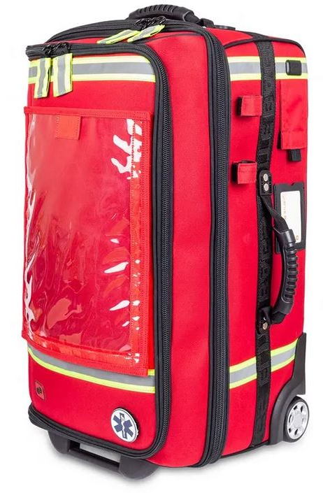 Velkokapacitní záchranářský batoh brašna s výsuvným madlem a USB portem EMERAIRS Trolley 66 l. z boku